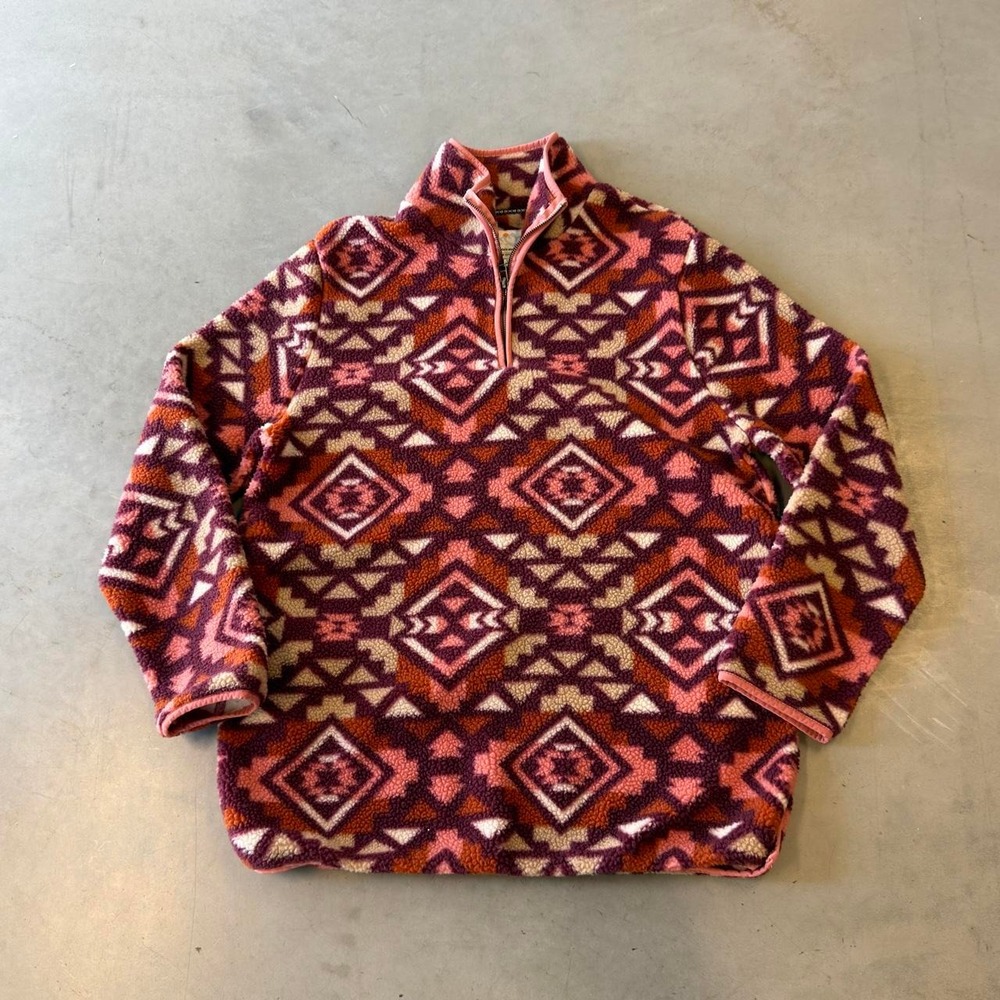 Vintage Synchilla style quarter zip pattern pullover outdoor fleece